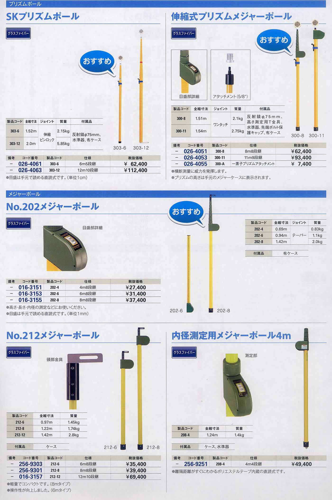 経典ブランド JPネットストアSK伸縮式メジャーポール12ｍ 212-12 FRP製 高さ 隔離距離 測定棒